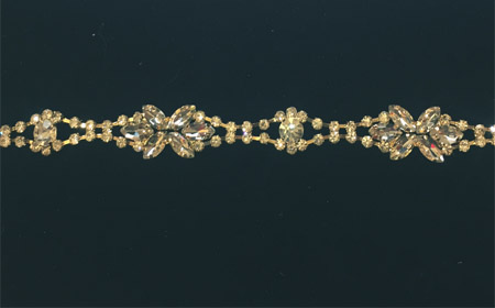 Strassz szalag - CRYSTAL (001) / GOLD
